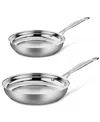 Cuisinart Chef's Classic Stainless 2-pc. Skillet Set In Stainless Steel