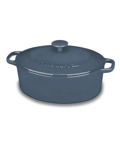 Cuisinart Chefs Classic Enameled Cast Iron 5.5-qt. Oval Covered Casserole In Provencal Blue