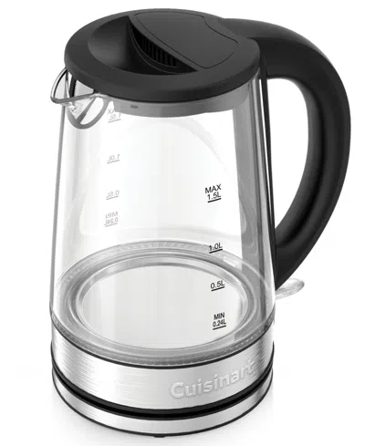 Cuisinart Clear 1.5l Glass Kettle Gk-15 In Black