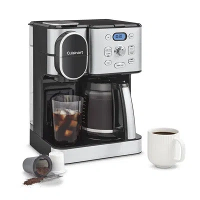 Cuisinart Coffee Center 2-in-1 Coffeemaker, 12-cup Glass Carafe, Automatic Hot & Iced Coffee Maker, Single Ser In Silver