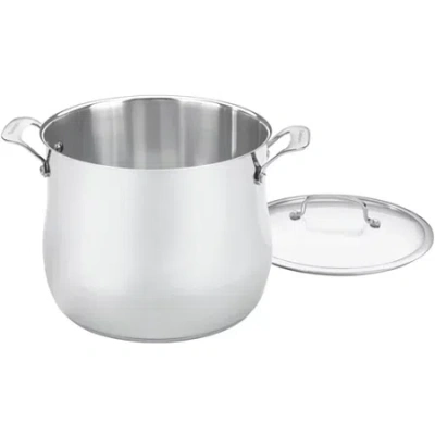 Cuisinart Contour 12-qt. Stainless Steel Stock Pot With Lid In Gray