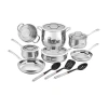 Cuisinart Contour Stainless Steel 14-pc. Cookware Set With Tools In Silver