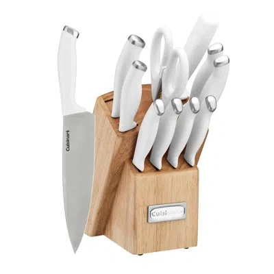 Cuisinart Cusinart 12 Piece Block Knife Set With Steel Blades For Precise Cutting, Lightweight, Stainless Stee In White