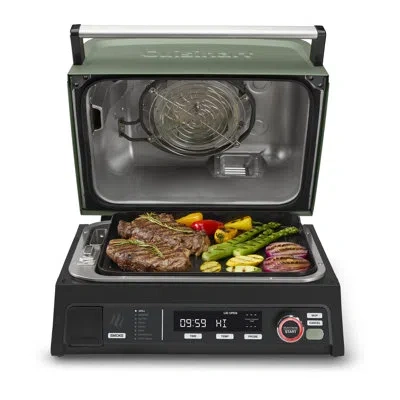 Cuisinart Flavorboos 8-in-1 Outdoor Electric Grill In Matte Green