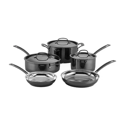 Cuisinart Micashine Stainless Steel 8-pc. Cookware Set In Black