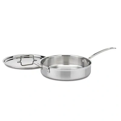 Cuisinart Multiclad Pro Stainless Steel Quart Sauté Pan With Lid In Silver