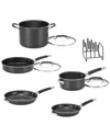 Cuisinart Nonstick 9pc Nesting Cookware Set In Gray