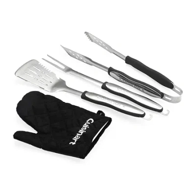 Cuisinart Outdoors Red Grill Tools 4-pc. Grill Sets In Silver