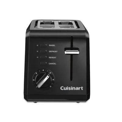 Cuisinart Plastic 2-sl Toaster  Black In Silver