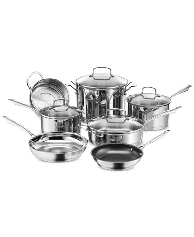 Cuisinart Pro Series Stainless Steel 11-pc. Cookware Set In Silver