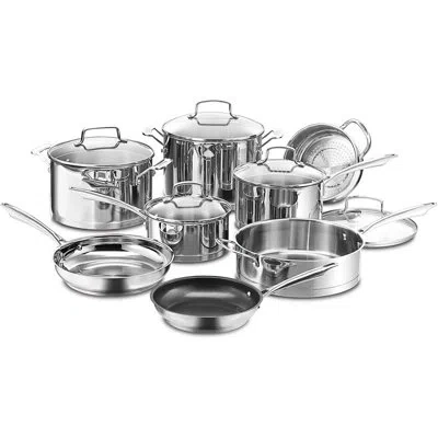 Cuisinart Professional Series 13 Piece Stainless Steel Cookware Set In Silver
