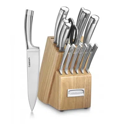 Cuisinart Professional Series 15 Piece Knife Block Set With Steel Blades For Precise Cutting, Lightweight, Dur In Silver