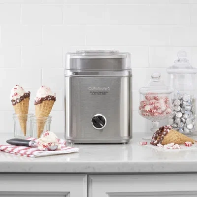Cuisinart Pure Indulgence 2-quart Frozen Yogurt-sorbet & Ice Cream Maker With Double-insulated Freezer Bowl In Stainless Steel