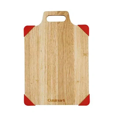 Cuisinart Rubberwood 15"x9.5" Cutting Board With Silicone Corners In Sand