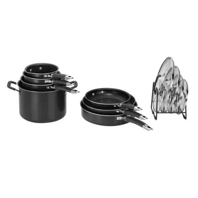 Cuisinart Smartnest 12 Pieces Aluminum Non Stick Cookware Set In Black
