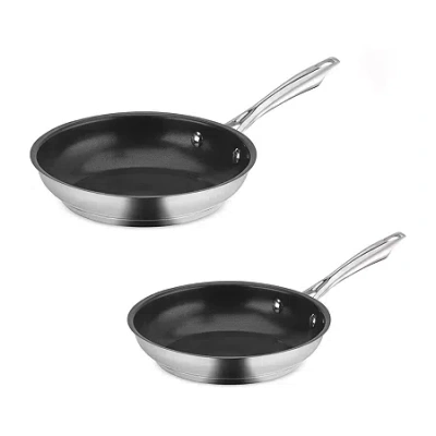 Cuisinart Stainless Steel 2-pc. Skillets Set In Silver