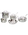Cuisinart Stainless Steel 9pc Cookware Set In Silver