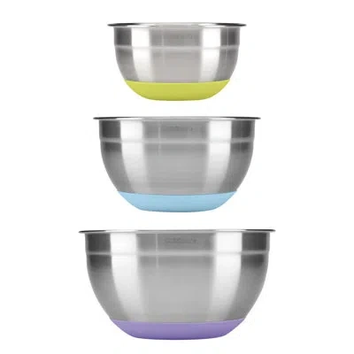 Cuisinart Stainless Steel Mixing Bowls With Non-slip Base - Set Of 3 (1.5qt, 3qt & 5qt)