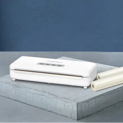 Cuisinart Vacuum Food Sealer With Two Biodegradable Vacuum Bag Rolls In White