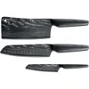 Cuisine::pro Id3 Black Samurai Ultimate Steel 3 Piece Knife Set In Black
