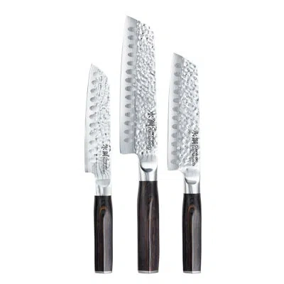 Cuisine::pro Damashiro Emperor®  Santoku Set 3 Piece In Brown
