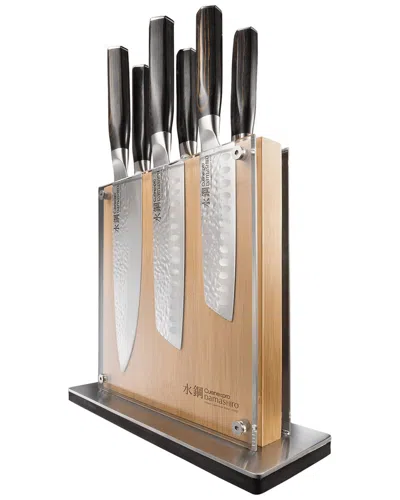 Cuisine::pro Damashiro Emperor Shi 7pc Knife Block Set In Metallic