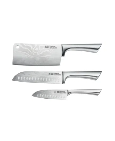 Cuisine::pro Damashiro Ultimate Steel 3 Piece Knife Set In Silver