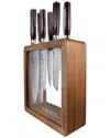 Cuisine::pro Damishiro Emperor Mokuzai 7pc Knife Block Set In Brown