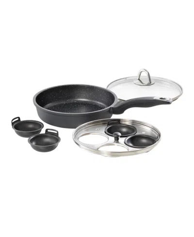Cuisine::pro Granite 1.4qt Cast Aluminum Egg Poacher In Black