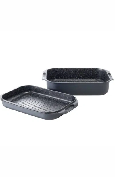 Cuisine::pro ® Granite Roaster With Grill 6.5 Qt. In Black