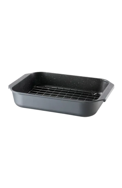 Cuisine::pro ® Granite Roaster With Rack 5.9 Qt. In Black