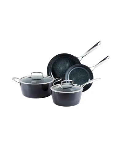 Cuisine::pro Green Stone Aluminum Stockpot With Lid 6-piece Cookware Set In Black