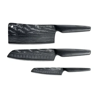 Cuisine::pro Id3® Black Samurai  Ultimate Knife Set Of 3 In Silver