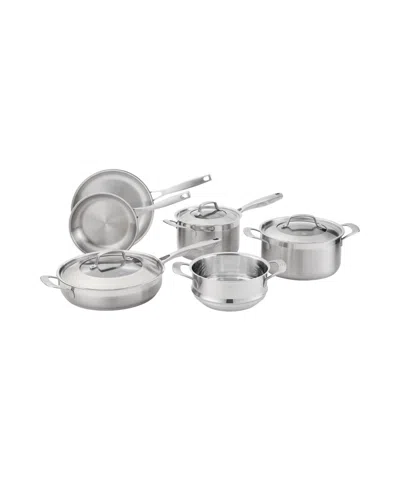 Cuisine::pro Id3 Stainless Steel 9-piece Cookware Set In Silver