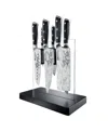 Cuisine::pro Kiyoshi Kiyo Steel 7 Piece Knife Block Set In Silver,black