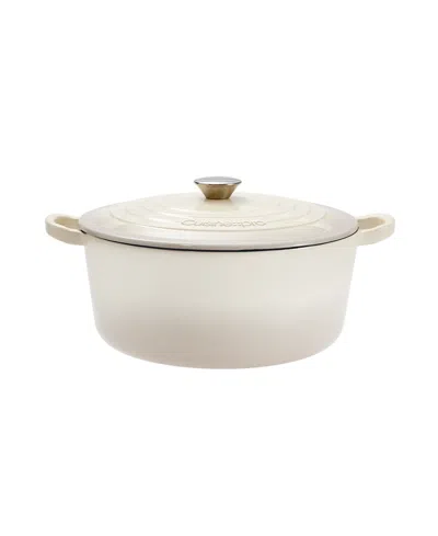 Cuisine::pro Le Connoisseur Cast Iron 6.6-quart Round French Oven In Cream