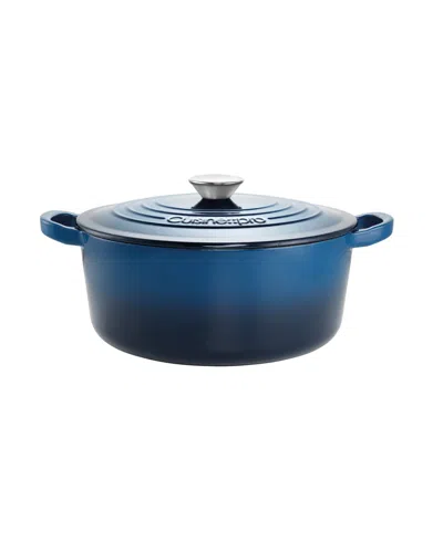Cuisine::pro Le Connoisseur Cast Iron 6.6-quart Round French Oven In Ink