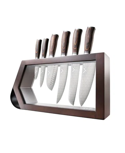 Cuisine::pro Le Connoisseur Haute Stainless Steel 7-pc. Knife Block Set In Brown