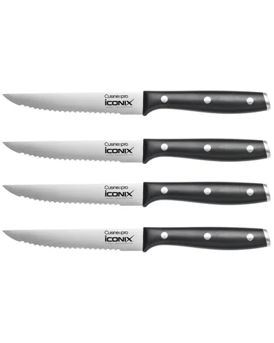 Cuisine::pro ® Set Of 4 Iconix Steak Knives In Black