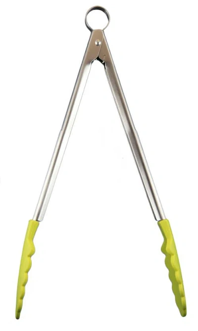 Cuisipro 12 Inch Silicone Locking Tongs In Green