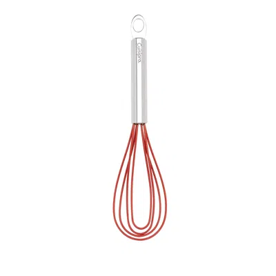 Cuisipro 8-inch Silicone Flat Whisk, Red In White