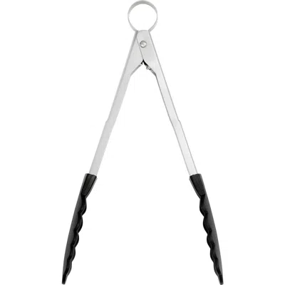 Cuisipro 9.5 Inch Nonstick Nylon Locking Tongs In Black