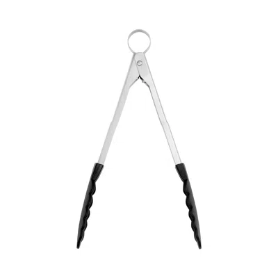 Cuisipro 9.5 Inch Nonstick Nylon Locking Tongs In Black