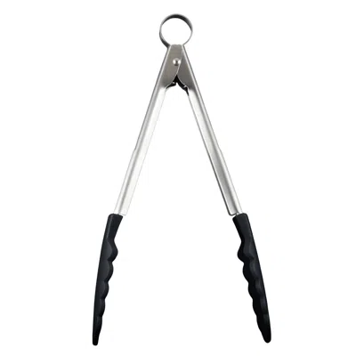 Cuisipro 9.5 Inch Silicone Locking Tongs In Black