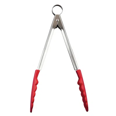 Cuisipro 9.5 Inch Silicone Locking Tongs In Red