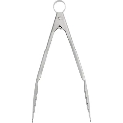 Cuisipro 9.5 Inch Stainless Steel Locking Tongs In Silver