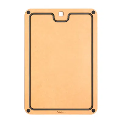 Cuisipro Fibre Wood Cutting Board With Silicone Feet, 16 X 11 Inch, Natural/slate In Brown