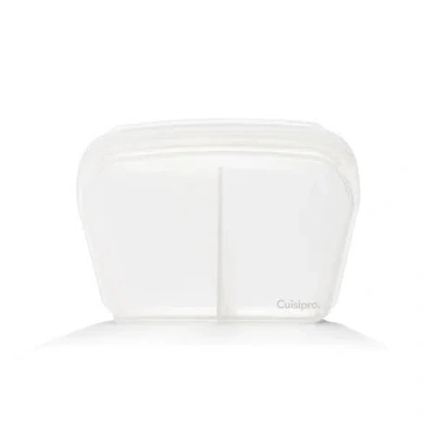 Cuisipro Pack-it Silicone Reusable Stand Up Storage Bag W/divider, 1300ml/44 oz In White