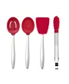 Cuisipro 4 Pc Piccolo Tools Cooking Set In Red,white