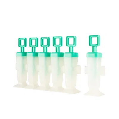 Cuisipro Snap-fit Square Pop Mold, 2.9oz/85ml, Set Of 6, Turquoise In White